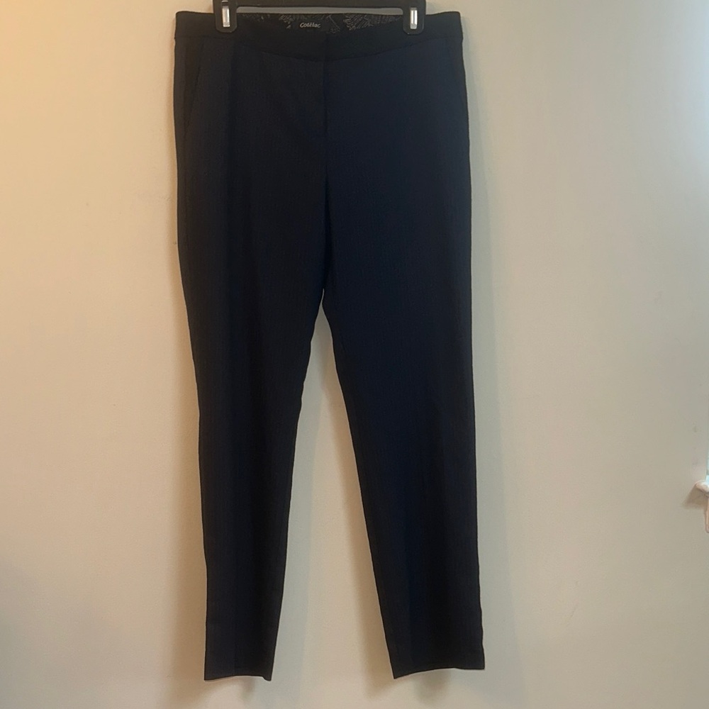 Cotelac Pinstriped Wool Blend Pants – Navy – French Size 2 - USA 6